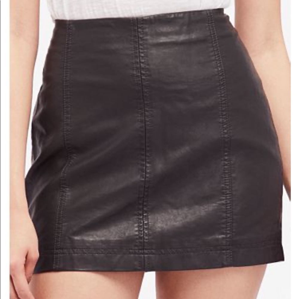 Free People Faux-leather skirt